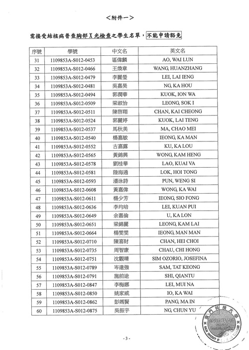 结核病普查通告