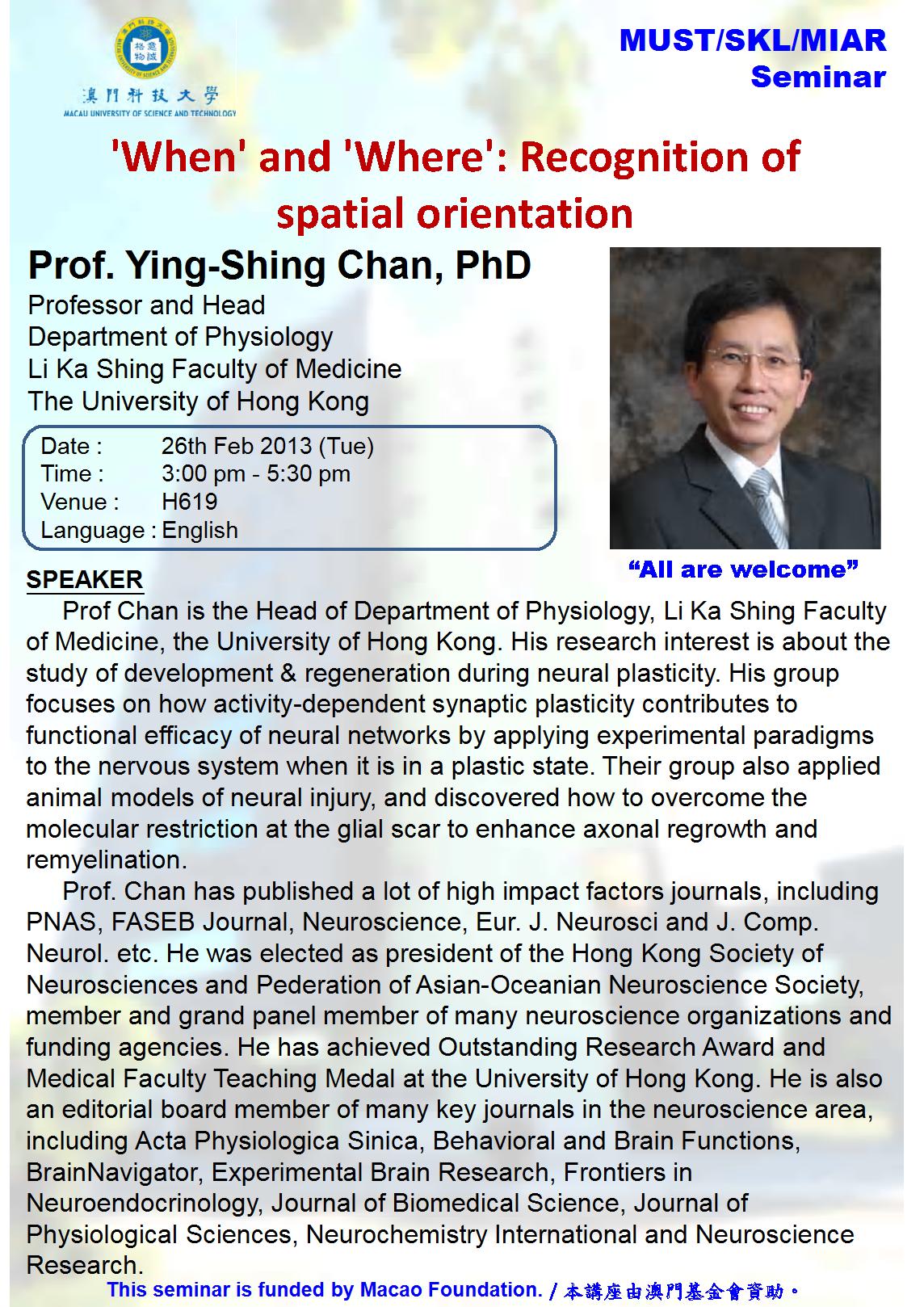 Seminar Poster Prof Ying Shing Chan